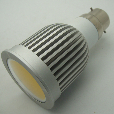 Professional 5W B22 45 / 60 grados 2700 - 7000K COB LED de luz con color blanco cálido